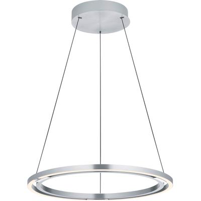 LED Pendelleuchte "RINGO", silber (aluminiumfarben eloxiert), 2, Ø 60cm, 1 Stk., HELL HÖLLISCH GUTES LICHT, Leuchten, Tastdimmer, 3-Stufen CCT, Stufenlos höhenverstellbar, LED Pendelleuchte
