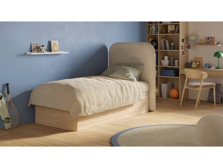 Lit coffre TEDDY latéral 140x190 - Sens d'ouverture LatéralBois