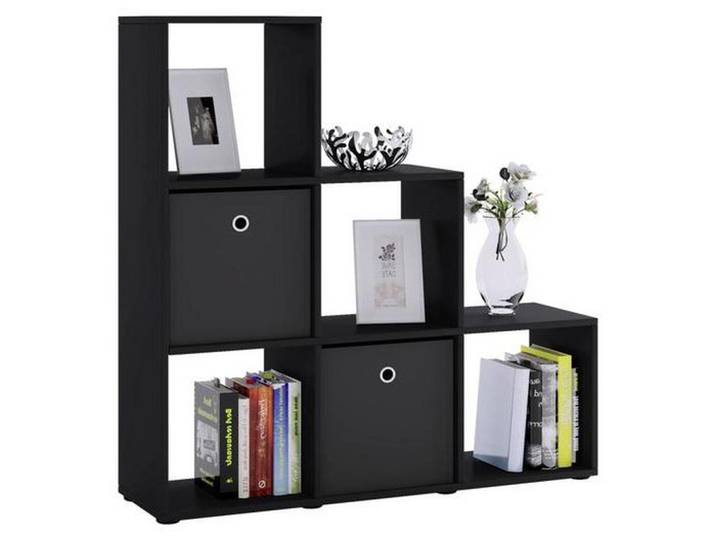Mid.you Raumteiler, Schwarz, Kunststoff, 3 Fächer, 107.5x104.5x29 cm, Wohnzimmer, Raumteiler & Paravents, Raumteiler