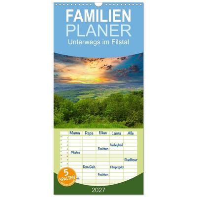 Familienplaner 2027 - Unterwegs im Filstal mit 5 Spalten (Wandkalender, 21 x 45 cm) CALVENDO