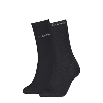 Socken CALVIN KLEIN "CK WOMEN SOCK 2P DROPNEEDLE PATTERN", Damen, schwarz, Obermaterial: 72% Viskose, 26% Polyamid, 2% Elasthan, Socken Socken