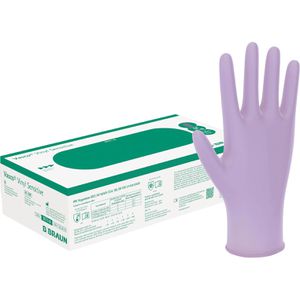 B.Braun Einmalhandschuhe Vasco Vinyl Sensitive, 100 Stück, Vinyl, violett, chemikalienbeständig, lebensmittelecht, Gr. S