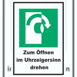 HB-Druck Zum Öffnen im Uhrzeigersinn drehen A5 (148x210mm) Schild