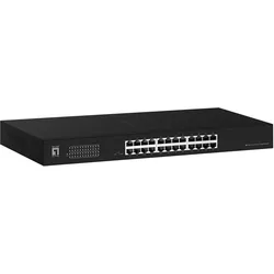 LevelOne Switch 24x GE GEU-2431 Rack Mount Kit (24 Ports), Netzwerk Switch, Schwarz