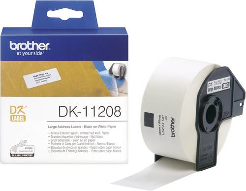Brother DK-11208 Etiketten Rolle 39 x 90 mm Papier Weiß 400 St. Permanent haftend DK11208 Adress-Etiketten