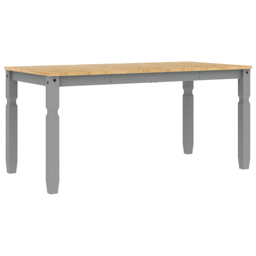 vidaXL Eettafel Corona, grijs, massief grenenhout, B/D/H: 160 x 80 x 75 cm