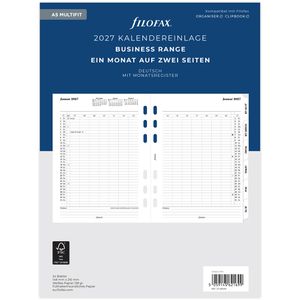 Filofax Kalendereinlagen 27-68544, Business Range, Jahr 2027, 1 Monat auf 2 Seiten, A5