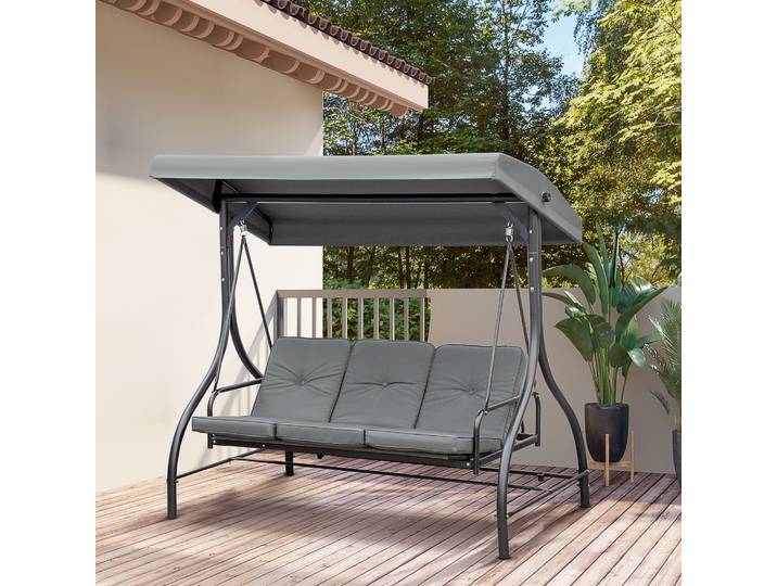 Outsunny Balancelle Jardin 3 Places Confort Réglable