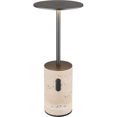 GLOBO LIGHTING LED Tischleuchte "TRAVERTIN", beige (grau), 1 Stk., Leuchten, Travertinstein Sockel, LED Tischleuchte