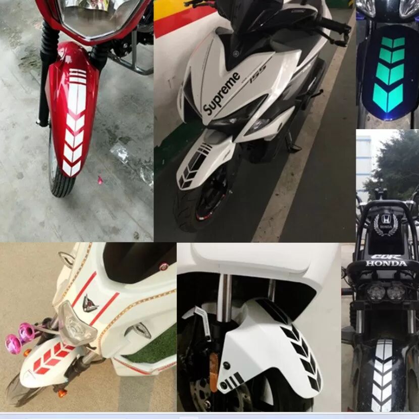 INF Lot de 2 Autocollants de Moto Personnalisés pour Garde-Boue - Divers Couleurs Rouge