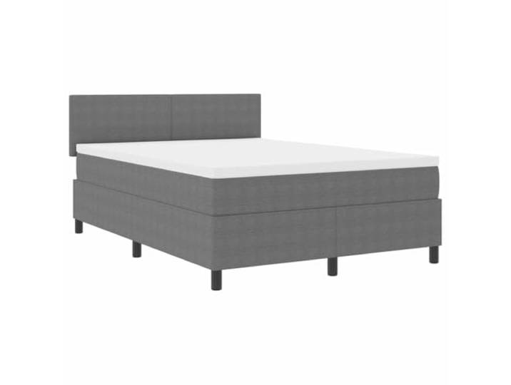 PUGYNBK Boxspringbett, Hellgrau, 140 x 200 cm, Cordstoff Holzrahmen, verstellbares Kopfteil, Taschenfedern, mittlere Festigkeit