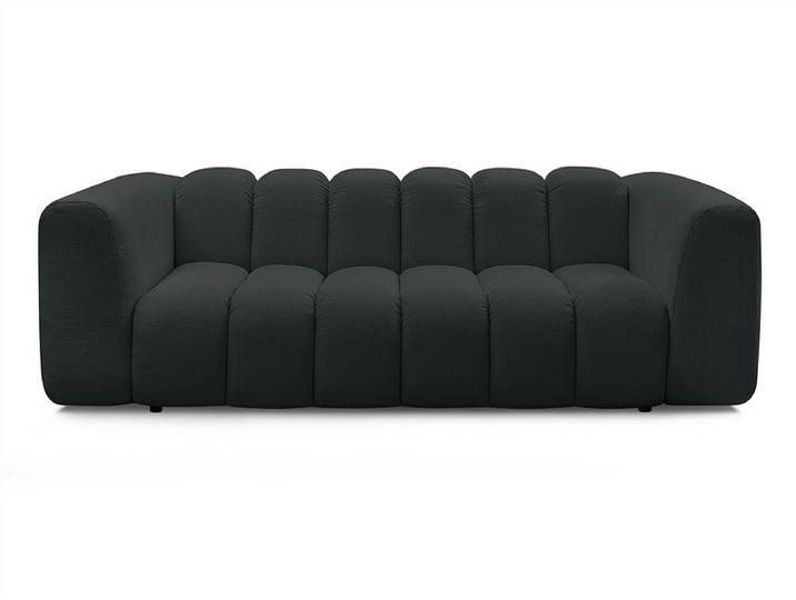 3er Sofa BOBOCHIC TALIA Stoff chiniert schwarz