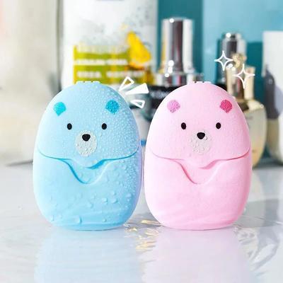 Inspire Select 50Pcs Gentle Water Soluble Paper Soap Sheets Moisturizing Travel Hand Wash blue
