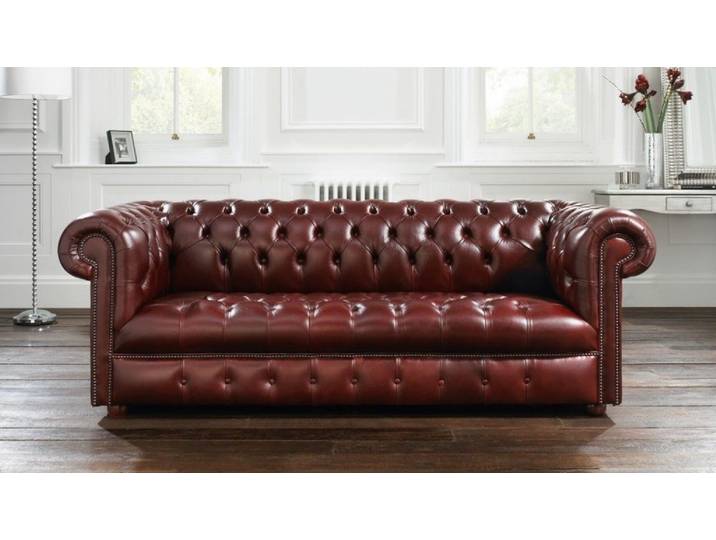 JVmoebel Chesterfield-Sofa Designer Sofa aus 100% Leder in klassischem Stil, Made in Europa