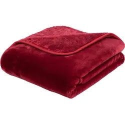Gözze Premium Cashmere-Feeling Decke rot 180x220 cm