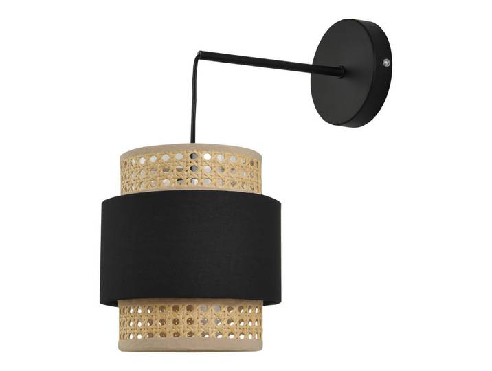 lux.pro Wandleuchte Southampton, Beige, Schwarz, Metall, Kunststoff, E14, 30x36x18 cm, Lampen & Leuchten, Innenbeleuchtung, Wandlampe