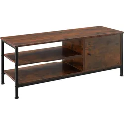 tectake TV-Regal Durban 110x40x45,5cm  Industrial Holz Dunkel, Rustikal