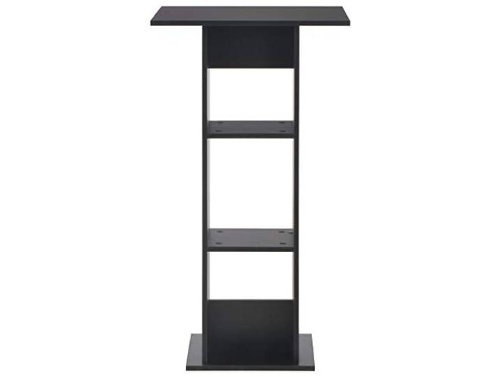 KGHERMDF Bartisch Schwarz 60x60x110 cm Holzwerkstoff, Stabil, Mit Ablagefach, Auch Als Esstisch Nutzbar, Einfache Montage