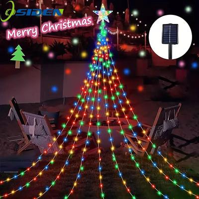 Uplifted Finds Solar Pentagram Outdoor Waterproof String Lights 3 M multicolor