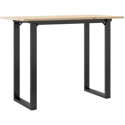 vidaXL Esstisch O-Gestell 100x50x75 cm Massivholz Kiefer und Stahl
