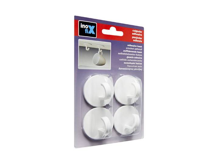 Inofix Klebehaken für Tassen Weiss 4 Stück