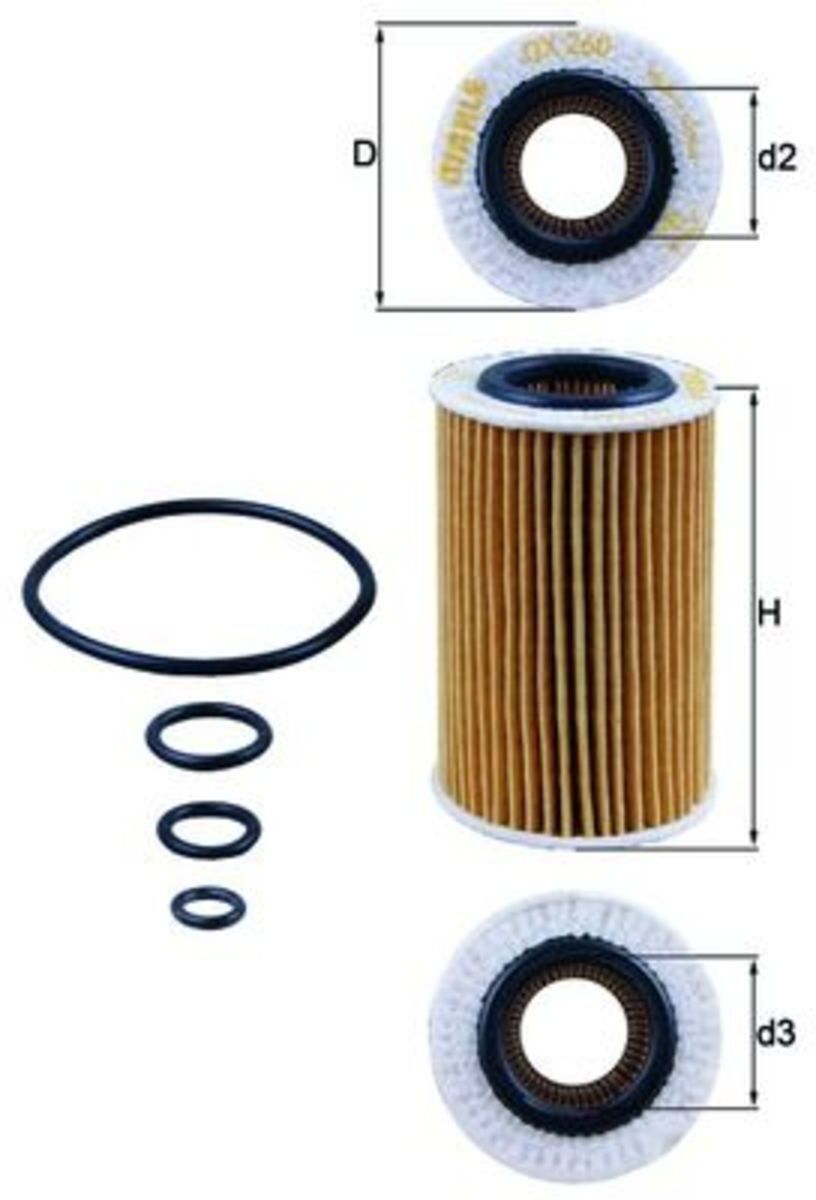 Ölfilter MAHLE KNECHT OX 260D