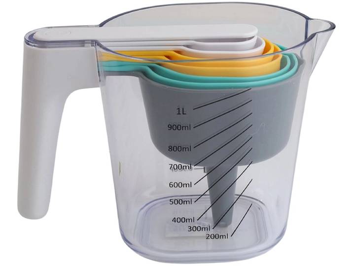Messbecher-Set mit Messlöffeln DOSE Plastik mehrfarbig
