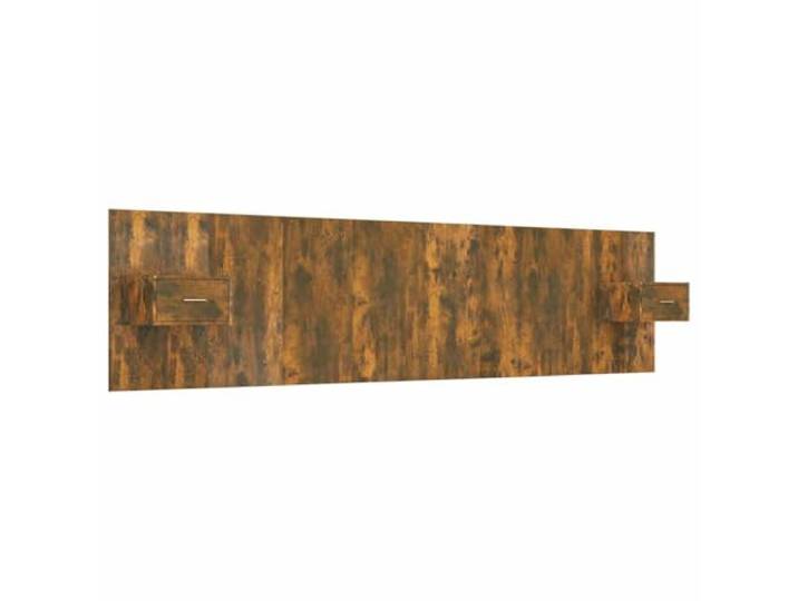 GHVBNMF Bettkopfteil mit 2 Nachttischen Räuchereiche Wandmontage 240 cm Wandhängende Bettrückwand für das Schlafzimmer, inklusive zweier Hängeschränke für maximale Bodenfreiheit und Ordnung.