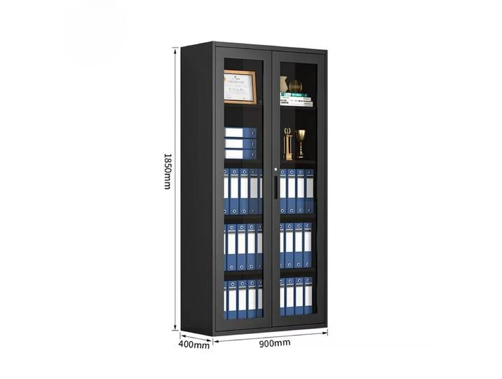 Armoire métallique de bureau et de garage, armoire à dossiers métallique, armoire en acier à 2 portes avec étagère réglable