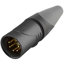 HICON XLR, 5-pol , Metall-Kabelstecker, vergoldete(r) Kontakt(e), gerade/wasserdicht und staubgeschützt IP67 im gesteckten Zustand