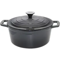 Runder Bräter 26 cm Gusseisen, grau