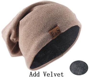 Multicon Wholesale Hub Spring Casual Soft Turban Hats, Fashion Bonnet Hat For Men And Women, Autumn Knitted Skullies Beanies Hip Hop Beanie add Velvet Beige