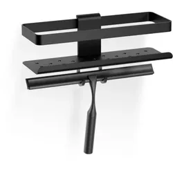 Giese Newport Duschkorb 30820-14 für Rasierer, Haken + Wischer, schwarz matt