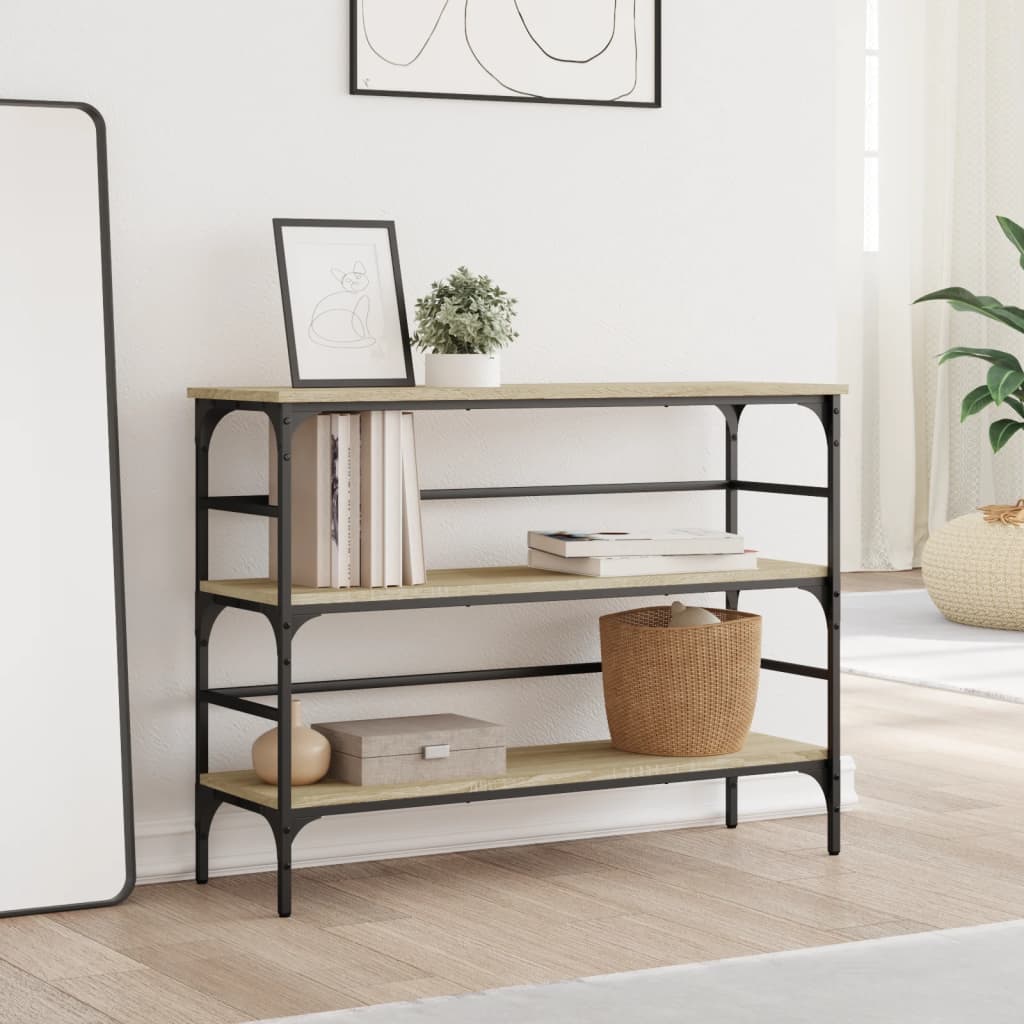 vidaXL Table console chêne sonoma 100x32x75 cm bois d'ingénierie
