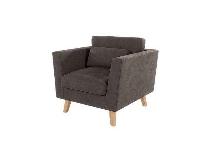 Fauteuil en microfibre brun-kaki