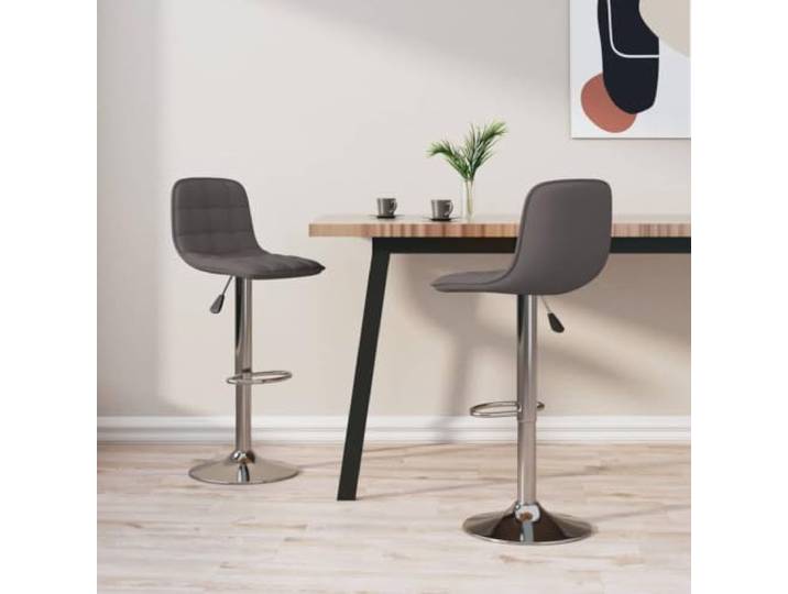 LPERTGFHU 2er Set Barhocker Taupe Stoff mit Gasdruckfeder & Fußstütze Verchromter Stahl, 360 Grad drehbar, Höhenverstellbar, Modernes Design