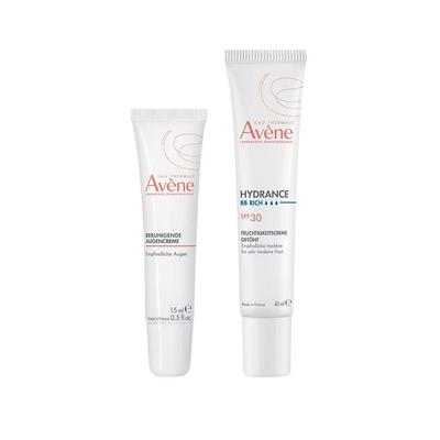 Avène Beruhigende Augencreme + Hydrance Bb-Reichhaltig Feuchtigkeitscreme getönt LSF 1 St Set