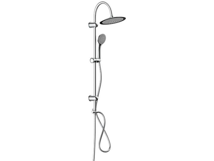 Duschsystem SCHÜTTE JAMAICA FRESH , grau (chromfarben), H:102cm T:31cm, Edelstahl, Brausegarnituren, Duschsystem, inkl. Wasserspardichtung, Antikalk, höhenverstellb.,Wasserstopp-Funkt.
