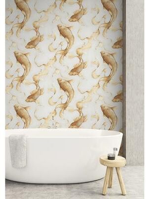 Seabrook Designs Koi Fish Unpasted Wallpaper