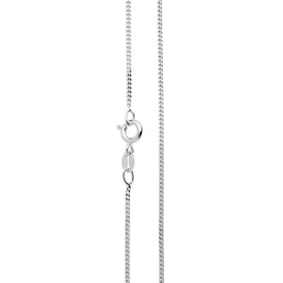 Silberkette OSTSEE-SCHMUCK "Ostsee-Schmuck Kette Panzer diamantiert 1,3 mm breit" Gr. 45, silber, Halsketten, Damen, 45cm, Silber 925 (Sterlingsilber), L: 40, Silberkette