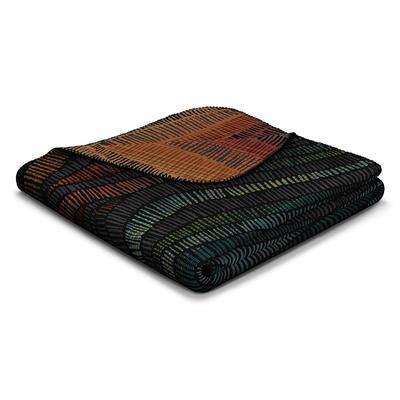 Wohndecke BIEDERLACK "Vivid Waves", bunt (schwarz), B:130cm L:170cm, Kaschmir, Wolle, Wohndecken, Wohndecke, kuscheliger Blickfang