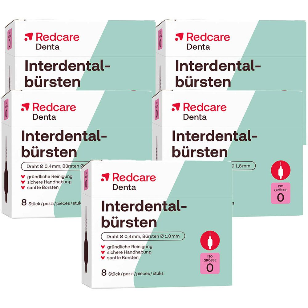 Redcare Interdentalbürsten Fünferpack 5x8 St Zahnbürste