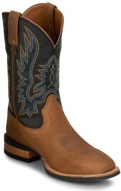 "Justin Boots Outlaw 11"" Wide Square Toe - Mens 7.5 Brown Boot E2"