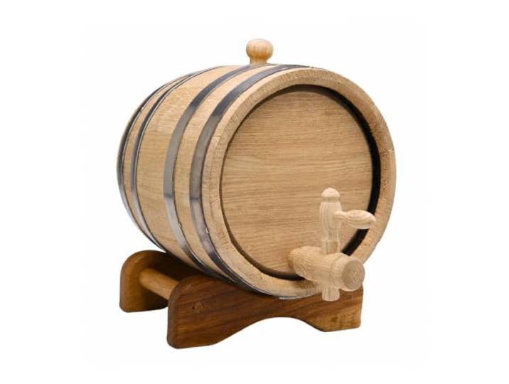 Waldmeister - Holzfass aus Eichenholz - 15L - ausgebranntes Fass - liegendes Weinfass - Eichenfass geeignet für Whisky und Likör