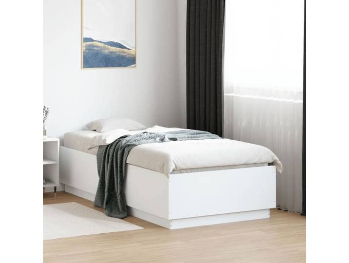 Blanc Lit simple:90x190 cm - Design classique - Structure de lit - blanc 90x190 cm 73367342836013