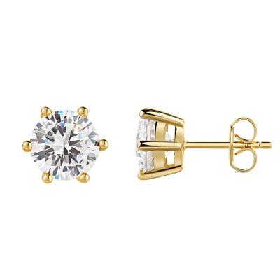 Paar Ohrstecker FIRETTI "Schmuck Geschenk Silber 925 Ohrschmuck Ohrringe Solitär" Gr. 10, gold (gelbgoldfarben, kristallweiß, kristallweiß), Ohrringe, Damen, 10, Silber 925 (Sterlingsilber), mit Zirkonia (synth.)