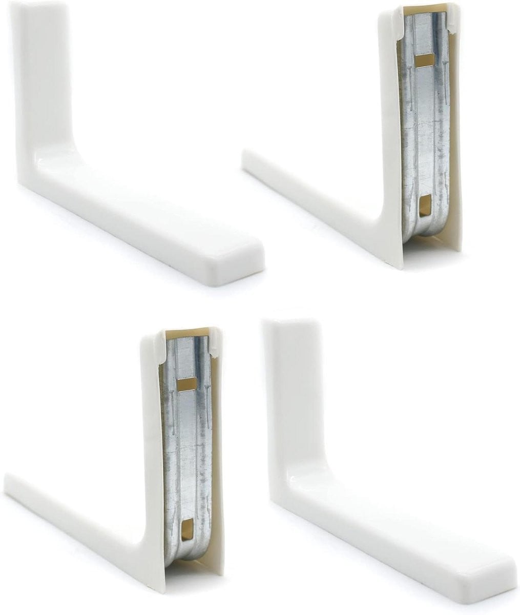 Wit L-vormige planksteunen voor meubelreparatie 115 x 78 mm