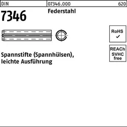 Spannstift DIN 7346/ISO 13337 16x 45 Federstahl leichte Ausf. 50 Stück