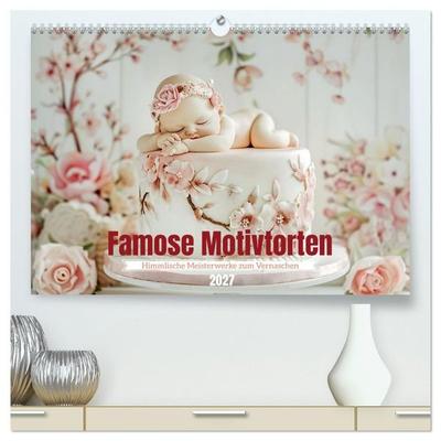 Famose Motivtorten (hochwertiger Premium Wandkalender 2027 DIN A2 quer), Kunstdruck in Hochglanz