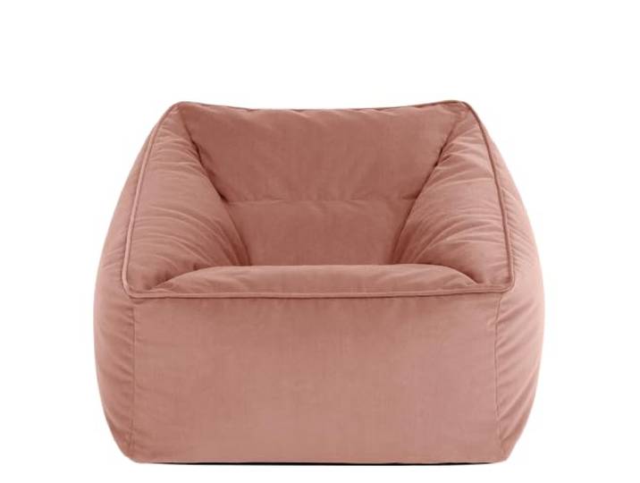 Icon Natalia Samt Sitzsack Sessel mit Füllung, Rosa In Deutschland Hergestellt, Sitzsack Erwachsene, Flauschiger Samtstoff, Bequemer Sessel für Wohnzimmer und Schlafzimmer